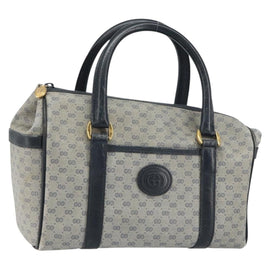 GUCCI Micro GG Supreme Hand Bag PVC Navy Gold 000 58 0093 Auth BA9106