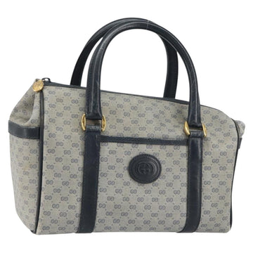 GUCCI Micro GG Supreme Hand Bag PVC Navy Gold 000 58 0093 Auth BA9106