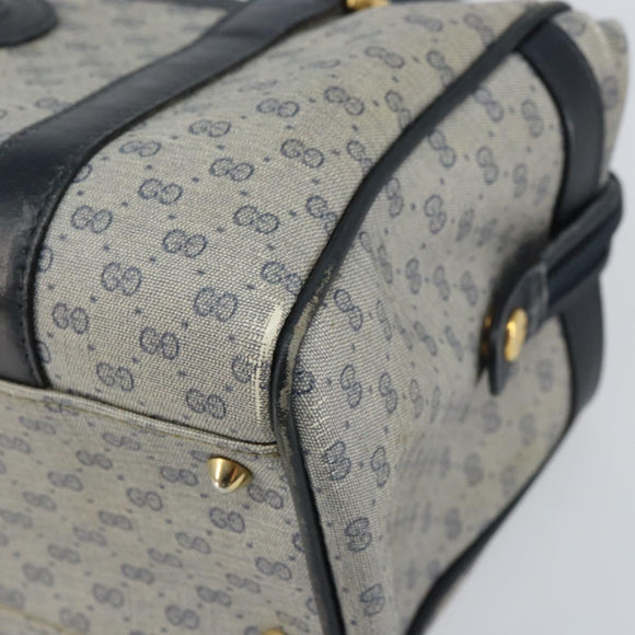 GUCCI Micro GG Supreme Hand Bag PVC Navy Gold 000 58 0093 Auth BA9106