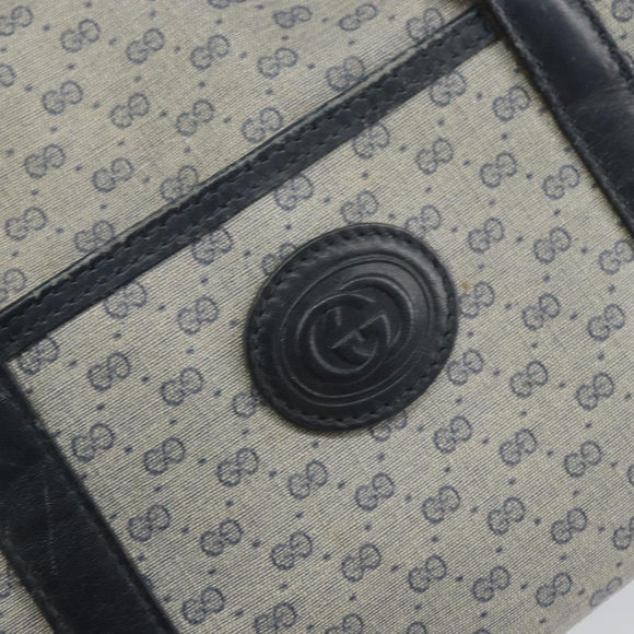 GUCCI Micro GG Supreme Hand Bag PVC Navy Gold 000 58 0093 Auth BA9106