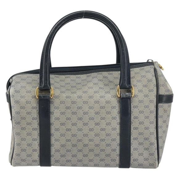 GUCCI Micro GG Supreme Hand Bag PVC Navy Gold 000 58 0093 Auth BA9106