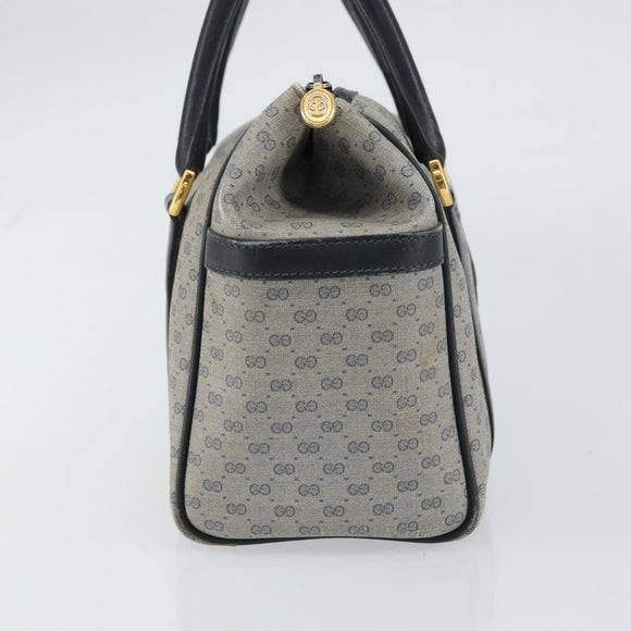 GUCCI Micro GG Supreme Hand Bag PVC Navy Gold 000 58 0093 Auth BA9106