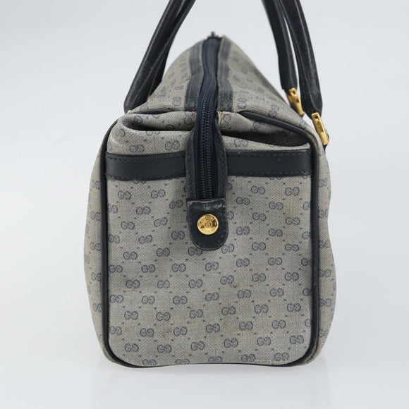 GUCCI Micro GG Supreme Hand Bag PVC Navy Gold 000 58 0093 Auth BA9106
