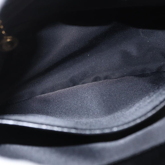 GUCCI Hand Bag Leather Black Gold Auth BA9107