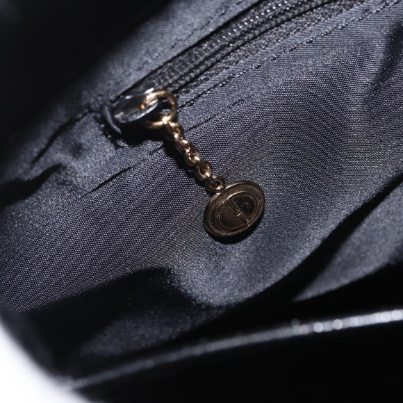 GUCCI Hand Bag Leather Black Gold Auth BA9107