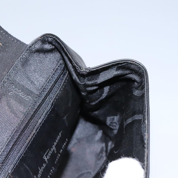 Salvatore Ferragamo Shoulder Bag Leather Black Auth BA911
