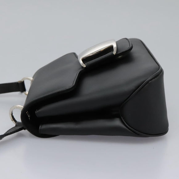 Salvatore Ferragamo Shoulder Bag Leather Black Auth BA911