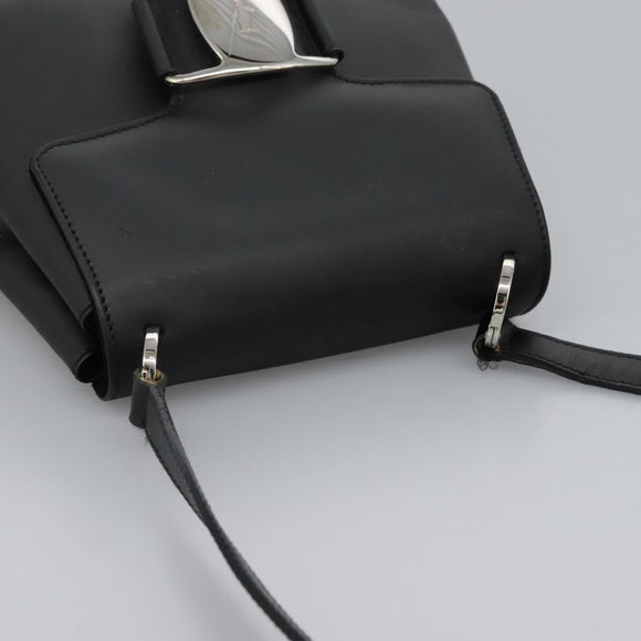 Salvatore Ferragamo Shoulder Bag Leather Black Auth BA911