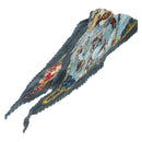 HERMES Pleated Scarf ""Real Escuela Andaluza del Arte"" Silk Blue Auth BA9111-1