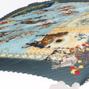 HERMES Pleated Scarf ""Real Escuela Andaluza del Arte"" Silk Blue Auth BA9111-11