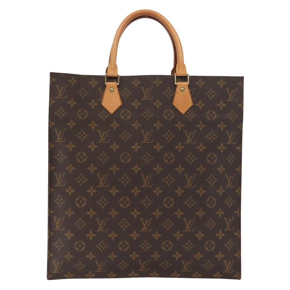 LOUIS VUITTON Monogram Sac Plat Hand Bag M51140 LV Auth BA9116