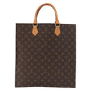 LOUIS VUITTON Monogram Sac Plat Hand Bag M51140 LV Auth BA9116-2