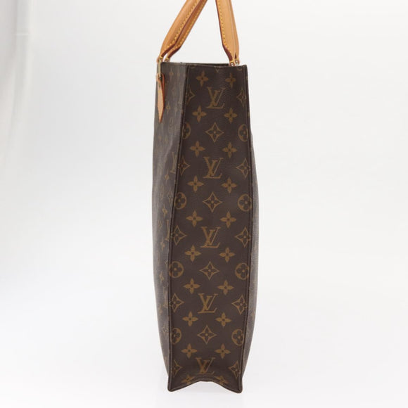 LOUIS VUITTON Monogram Sac Plat Hand Bag M51140 LV Auth BA9116