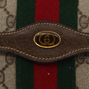 GUCCI GG Supreme Web Sherry Line Clutch Bag PVC Beige Gold 89 01 006 Auth BA9121-13