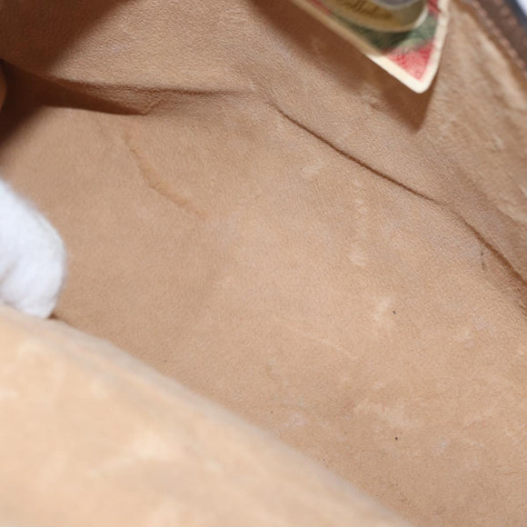 GUCCI GG Supreme Web Sherry Line Clutch Bag PVC Beige Gold 89 01 006 Auth BA9121