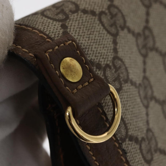 GUCCI GG Supreme Web Sherry Line Clutch Bag PVC Beige Gold 89 01 006 Auth BA9121