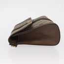 GUCCI GG Supreme Web Sherry Line Clutch Bag PVC Beige Gold 89 01 006 Auth BA9121-5