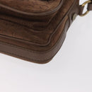 CELINE C Macadam Canvas Shoulder Bag Suede Brown Gold Auth BA9125-11