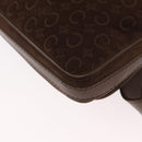 CELINE C Macadam Canvas Shoulder Bag Suede Brown Gold Auth BA9125-13