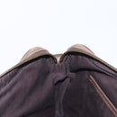 CELINE C Macadam Canvas Shoulder Bag Suede Brown Gold Auth BA9125-19