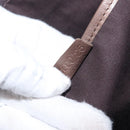 CELINE C Macadam Canvas Shoulder Bag Suede Brown Gold Auth BA9125-21