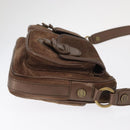 CELINE C Macadam Canvas Shoulder Bag Suede Brown Gold Auth BA9125-4