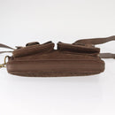 CELINE C Macadam Canvas Shoulder Bag Suede Brown Gold Auth BA9125-9
