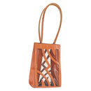 Salvatore Ferragamo Shoulder Bag Vinyl Orange Silver Auth BA9126-1
