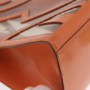 Salvatore Ferragamo Shoulder Bag Vinyl Orange Silver Auth BA9126-10