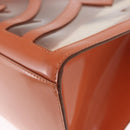 Salvatore Ferragamo Shoulder Bag Vinyl Orange Silver Auth BA9126-13