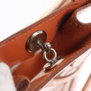Salvatore Ferragamo Shoulder Bag Vinyl Orange Silver Auth BA9126-15