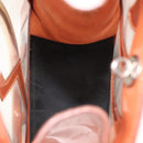 Salvatore Ferragamo Shoulder Bag Vinyl Orange Silver Auth BA9126-17