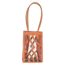 Salvatore Ferragamo Shoulder Bag Vinyl Orange Silver Auth BA9126-2