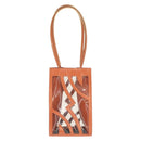 Salvatore Ferragamo Shoulder Bag Vinyl Orange Silver Auth BA9126-3
