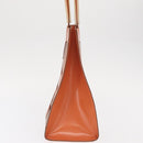 Salvatore Ferragamo Shoulder Bag Vinyl Orange Silver Auth BA9126-4