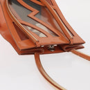 Salvatore Ferragamo Shoulder Bag Vinyl Orange Silver Auth BA9126-6