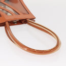 Salvatore Ferragamo Shoulder Bag Vinyl Orange Silver Auth BA9126-7