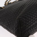 BALLY Chain Shoulder Bag Leather Black Gold Auth BA9129-9