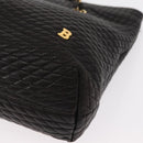 BALLY Chain Shoulder Bag Leather Black Gold Auth BA9129-14