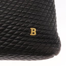 BALLY Chain Shoulder Bag Leather Black Gold Auth BA9129-17