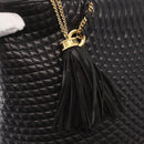 BALLY Chain Shoulder Bag Leather Black Gold Auth BA9129-18