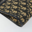 Christian Dior Trotter Canvas Shoulder Bag Navy Gold Auth BA9130-11