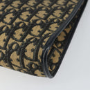 Christian Dior Trotter Canvas Shoulder Bag Navy Gold Auth BA9130-12