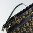 Christian Dior Trotter Canvas Shoulder Bag Navy Gold Auth BA9130-15