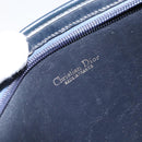 Christian Dior Trotter Canvas Shoulder Bag Navy Gold Auth BA9130-16