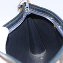 Christian Dior Trotter Canvas Shoulder Bag Navy Gold Auth BA9130-18