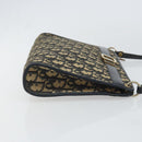 Christian Dior Trotter Canvas Shoulder Bag Navy Gold Auth BA9130-4