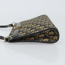 Christian Dior Trotter Canvas Shoulder Bag Navy Gold Auth BA9130-5