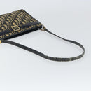 Christian Dior Trotter Canvas Shoulder Bag Navy Gold Auth BA9130-7
