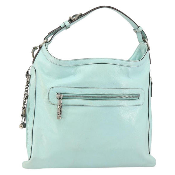 Gianni Versace Shoulder Bag Leather Peppermint Silver Auth BA9132
